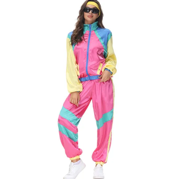 80'er kostume Retro træningsoverall Hip Hop kostume fest til mænd kvinder Women XL