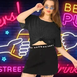 80'er Neon Festtøj Kostume Tilbehør Sæt, 1980'er Retro Tema Fest Dekoration Outfit til Kvinder Piger A A 1PCS