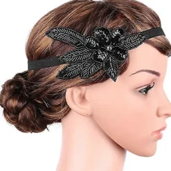 1920'er pandebånd fjer Flapper pandebånd 20'er stil hårbånd Gatsby tilbehør