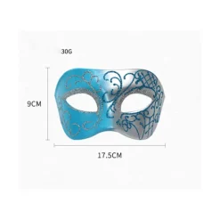 Et sæt blå Halloween-bold diamantbesatte smedejerns-sommerfuglemasker