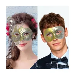 Et sæt blå Halloween-bold diamantbesatte smedejerns-sommerfuglemasker