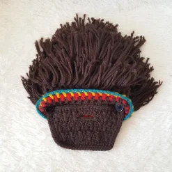 Et stykke (farve) sjov kreativ håndlavet hat paryk skægget hat, Xinqiao Herre Strik Skæg Hatte Reggae Hårstil Rasta Hoved