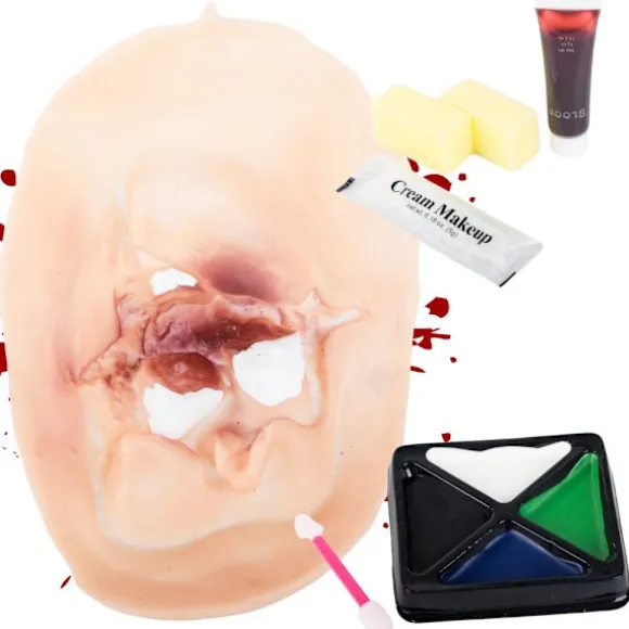 Fake sår makeup för halloween att måla ärr sår makeup hud