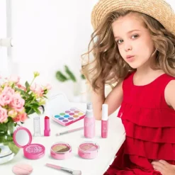 Falsk Makeup | Makeup Sæt | Børns Lade-som-om Makeup Sæt til Små Piger, Falsk Legetøjs Makeup Sæt til Børn Piger