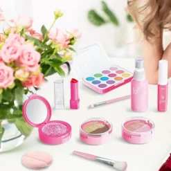 Falsk Makeup | Makeup Sæt | Børns Lade-som-om Makeup Sæt til Små Piger, Falsk Legetøjs Makeup Sæt til Børn Piger