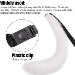 Falsk Pels Hale Til Halloween Festkostume Tilbehør Plys Ræv Ulvehale B White