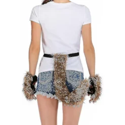 Falsk Rævehale Kat Ulv Cosplay Sæt Plys Maske Fluffy Potehandsker Halloween Jul-WELLNESS