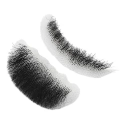 Falsk Skæg med Høj Simulation, Limrenser, Genanvendeligt Sort Kostume Mustache til Optræden 0.2