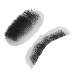 Falsk Skæg med Høj Simulation, Limrenser, Genanvendeligt Sort Kostume Mustache til Optræden 0.2