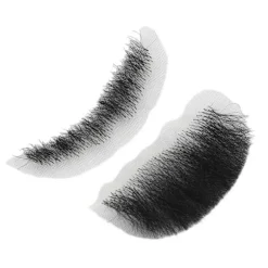 Falsk Skæg med Høj Simulation, Limrenser, Genanvendeligt Sort Kostume Mustache til Optræden 0.2