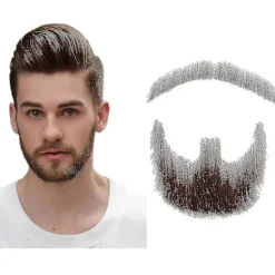 Falsk Skæg Realistisk 100% Ægte Hår Helt Håndknyttet Gedeskind Brun Til Mænd Makeup Underholdning/drama (hz06), Happy H