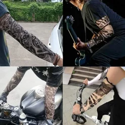 Falsk tatoveringsarmærme, armstrømper Halloween tatovering biker basketball solbeskyttelse ærme_yux