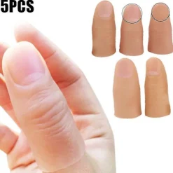 Falsk tommelfinger 5 stk. Finger Magic Trick Falsk Blød Tommelfingerspids Nærhed Scene Show Prop Spøg Legetøj S