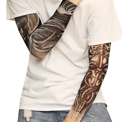 Falske midlertidige tatoveringsærmer Voksne Kvinder Mænd Slip on Elastiske Armstrømper Unisex Party Halloween Tatovering Biker Solbeskyttelse 1 Par-GKK013 | Fyndiq