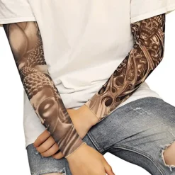 Falske midlertidige tatoveringsærmer Voksne Kvinder Mænd Slip on Elastiske Armstrømper Unisex Party Halloween Tatovering Biker Solbeskyttelse 1 Par-GKK013 | Fyndiq