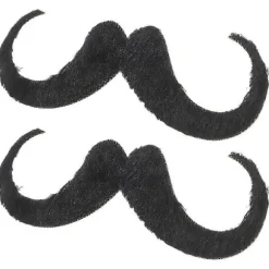 Falske overskæg til mænd, realistisk design, styrthåndtag, Halloween-fest, 2 stk. (FMY) Black 13.00X4.00X0.20CM