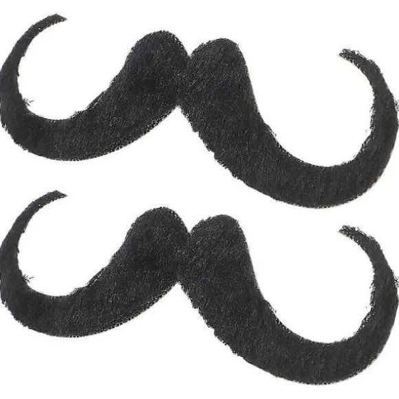 Falske overskæg til mænd, realistisk design, styrthåndtag, Halloween-fest, 2 stk. (FMY) Black 13.00X4.00X0.20CM