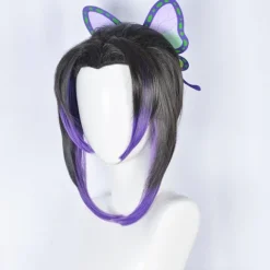 Farvelagdelt Kochou Shinobu Cosplay Paryk kompatibel med Kvinder og Piger