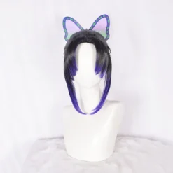 Farvelagdelt Kochou Shinobu Cosplay Paryk kompatibel med Kvinder og Piger