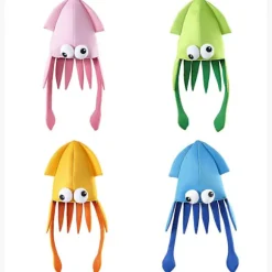 Farverige Fløjlsblækspruttehat Octopus Hat Danseoptræden Rekvisitter Under Havet Glad Fødselsdagsfest Blækspruttehatte D