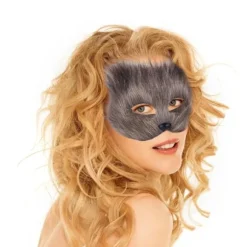 Faux Pels Rævehale Katte Maske Therian Maske og Hale Halloween Cosplays Fest Hvid White