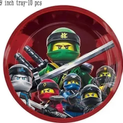 Fødselsdag Ninja Tema Festartikler Service Tallerken Krus Servietter Dug Dekorationer Banner Ballon Til Drenge mask-10pcs