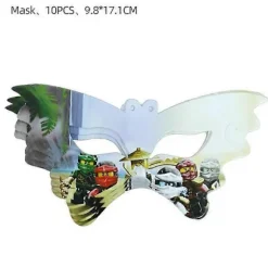 Fødselsdag Ninja Tema Festartikler Service Tallerken Kop Servietter Dug Dekorationer Banner Ballon Til Drenge-FO- mask-10pcs