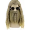 Fede Thor Paryk med Skæg Mænds Lange Krøllede Askeblonde Paryk Halloween Kostume Parykker, CJY