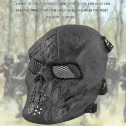 Feltudstyr Maske Sort Mand Fuld Ansigt Skalle Riddermasker