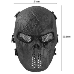 Feltudstyr Maske Sort Mand Fuld Ansigt Skalle Riddermasker