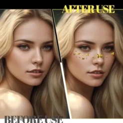 Festivaltøj til kvinder, Guld Ansigtsglimmer, Makeup-plaster - Ansigtsglimmer Makeup-pletter, Vandtæt Glimmerfregner