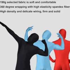 Festkostume Usynlig Morph Suit Voksen Mænd Kvinder Fuld Rød Rød{azc} Red 140CM