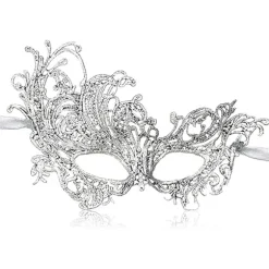 Festlig blonde maske Halloween samme stil halv ansigt stereotyp sexet sølv maskebal maske