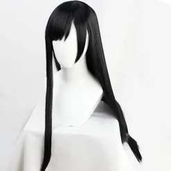 FF7 Final Fantasy Tifa Lockhart Cosplay Langt Lige Varmebestandigt Syntetisk Hår + Gratis Paryk Hætte Halloween Fest Karneval A