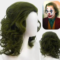 Film Joker Cosplay Kostume Til Mænd Og Børn Arthur Fleck Fuld Sæt Halloween Fastelavnskostume -a Med Paryk X With wig 110 cm