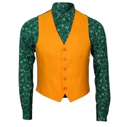 Film Joker Cosplay Kostume Til Mænd Og Børn Arthur Fleck Fuld Sæt Halloween Fastelavnskostume -a Med Paryk X With wig 110 cm