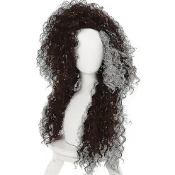 Filmfigur Bellatrix Lestrange Lang Brun Blandet Bølget Paryk Bella Parykker Varmebestandig Cosplay Kostume Paryk + Paryk Hætte