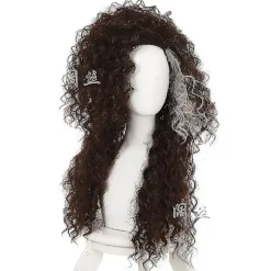Filmkarakter Bellatrix Lestrange Lang Brun Blandet Bølget Paryk Bella Parykker Varmebestandig Cosplay Kostume Paryk + Paryk Hætte