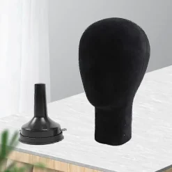 Flocking Skum Mannequin Hoved Model Fotografi Rekvisitter Voksen Mannequin Hovedform Parykker Briller Hat Display Holder Grå