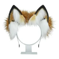 Fluffy dyreører hale furry cosplay hovedbeklædning håndlavet Halloween hovedbeklædning（2）