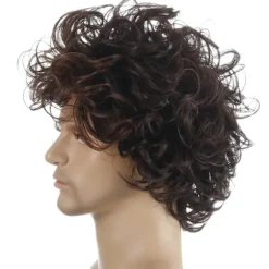 Fluffy, kort, krøllet paryk til mænd - Moderne, kort, krøllet paryk -CJY 28cm