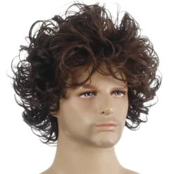 Fluffy, kort, krøllet paryk til mænd - Moderne, kort, krøllet paryk -CJY 28cm