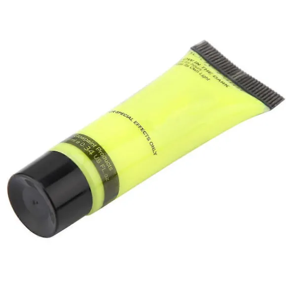 Fluorescerende krops- og ansigtsmalings tuber - 10 ml gul - Vaskbar, ikke-giftig