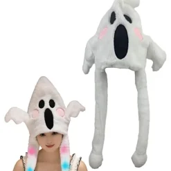 Flyttende flagermusører Halloween flagermushat, justerbar rem gotisk lysende hat