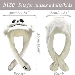 Flyttende øre hoppende hat sjov plys spøgelse hat unisex flyttende ører