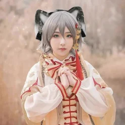 Forestilling Katteøre Hårbånd Karneval Fest Plys Hovedbeklædning Filmentusiaster Fest Cosplay Anime Rekvisitter Unisex grøn hvid A Green white B