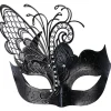 Forskellige sommerfugl rhinestone metal venetiansk kvindemaske til maskerade/Mardi Gras fest/sexet kostumebal/bryllup sort sommerfugl