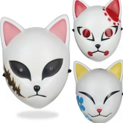 Fox Cat Sød Cosplay Halv Maske til Børn og Voksne - Maskerade Halloween Fest Tilbehør