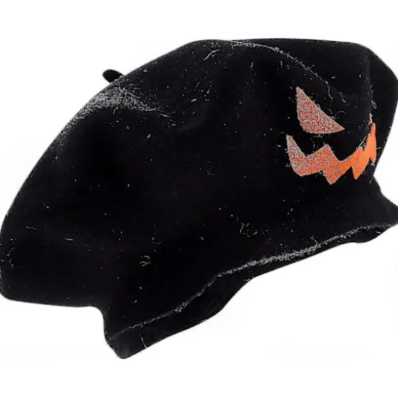 Fransk Stil Græskar Beret, Letvægts, Orange, Halloween Kostume Tilbehør, Party Hat, Jack-O-Lantern Design til Kvinder og Mænd.