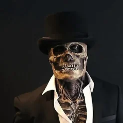 Fuld Hoved Dødningehoved Maske Skelet Grufuld Halloween Cosplay Horror Ond Call Of Duty Maske Hjelm Non-woven Hat Festartikler Dark color